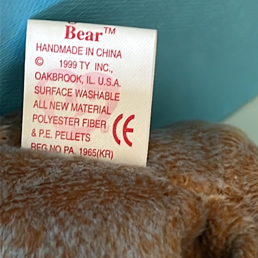 TY Brown 1999 Signature Bear Plush Toy with Tags - Picture 7 of 9